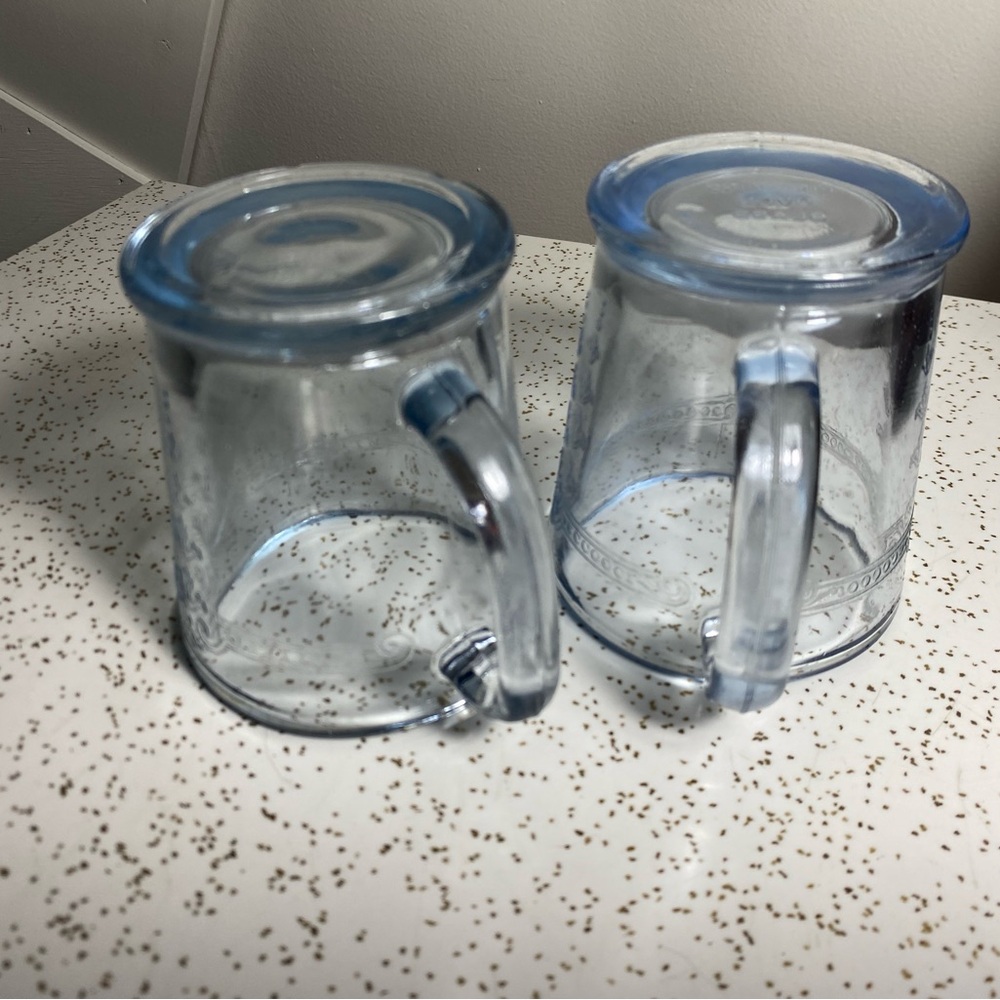 Two vintage Fire King Philbe coffee tea mugs